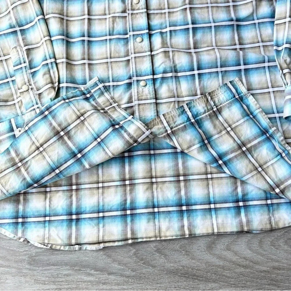 Panhandle Rough Stock Pure Cotton  Button Down Plaid Western Shirt - Picture 8 of 15